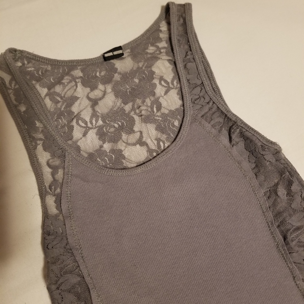 grey lace tank top